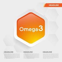 omega3 ikon samling vektor illustration gyllene droppe