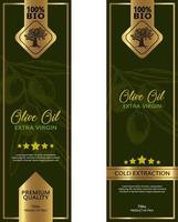 Olivenöl-Etiketten-Sammlung. handgezeichnete Vektorillustrationsvorlagen für Olivenölverpackungen