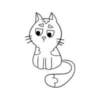 Kinder Färbung Seiten, süß Katze Färbung Seiten, Katze Charakter Vektor Illustration