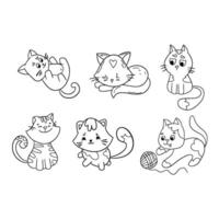 barn färg sidor, söt katt färg sidor, katt karaktär vektor illustration