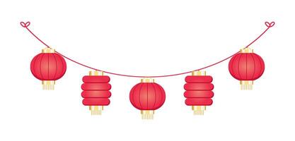 Chinesisch Laterne hängend Girlande, Mond- Neu Jahr und mitte Herbst Festival Dekoration Grafik vektor