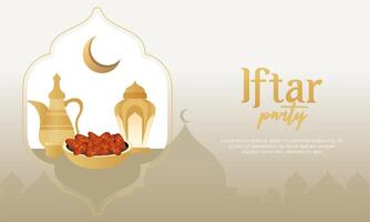 iftar fest firande begrepp flygblad vektor illustration