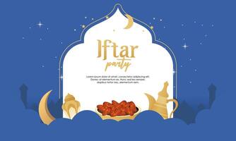 iftar Party Feier Konzept Flyer Vektor Illustration