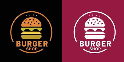 vektor burger affär logotyp design