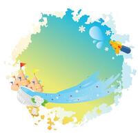 Wasser Sommer- Songkran Festival Thailand Kultur Rand Banner Hintergrund Design vektor