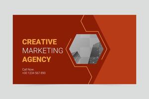 kreativ geometrisk marknadsföring byrå social media omslag mall vektor