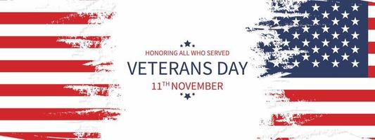 Veteranentag zu Ehren aller, die gedient haben. 11. November Grußkarte, Banner-Hintergrund. vektor