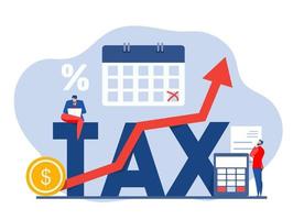 Wirtschaftsanalystensteuer mit Berechnung und Finanzstatistik. Statistik, Berechnung des finanziellen Risikographen. Vektor-Illustration vektor