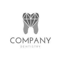 dental eller tandläkare logotyp med diamant vektor