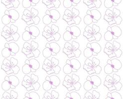 Rosa Weiß Gliederung Blumen- Muster Hintergrund vektor