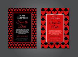 rot Herz Valentinstag Einladung Design vektor
