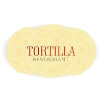 Tortilla Restaurant Logo mit Taco vektor