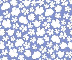 Blau Weiß Blumen- Muster Hintergrund vektor