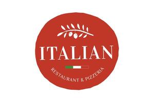 Italienisch Pizza Restaurant runden rot Logo Abzeichen vektor