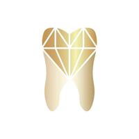 Gold Dental oder Zahnarzt Vektor Logo mit Diamant