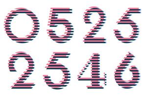 Nummer einstellen Schriftart Alphabet, modern dynamisch eben Design . Vektor Illustration
