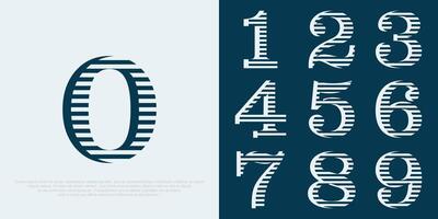 Nummer einstellen Schriftart Alphabet, modern dynamisch eben Design . Vektor Illustration