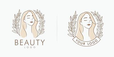 skönhet kvinna hår salong logotyp vektor