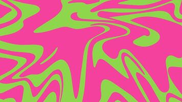 psychedelisch trippy retro Hintergrund im groovig y2k Stil. einfach abstrakt Vektor Illustration. Flüssigkeit Marmor Textur, wellig oder wirbelnd drucken im Rosa und Acid Grün Farben