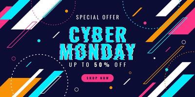 cyber måndag rea banner mall design för reklamaffisch eller företagsfrämjande vektor