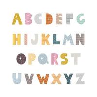 alfabetset för barn läromedel för barn som används för utskrift, tapeter, kort för att lära sig alfabetet. vektor