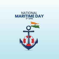 nationell havs dag design mall, de indisk flottans havs design, understryker de betydelse av frakt säkerhet, havs säkerhet, och marin miljö särskild aspekt av de arbete av imo vektor