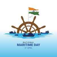nationell havs dag design mall, de indisk flottans havs design, understryker de betydelse av frakt säkerhet, havs säkerhet, och marin miljö särskild aspekt av de arbete av imo vektor