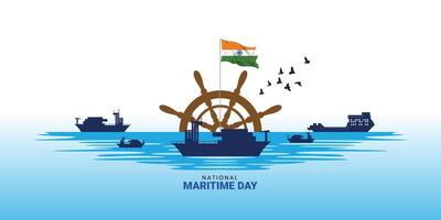 National maritim Tag Design Vorlage, das indisch Marine maritim Design, betont das Bedeutung von Versand Sicherheit, maritim Sicherheit, und Marine Umgebung Besondere Aspekt von das Arbeit von imo vektor
