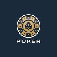 modern poker logotyp design med stiliserade spelar kort kostymer - spader, hjärtan, ruter, och klubbar. idealisk för en hasardspel eller gaming varumärke vektor