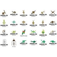 Sammlung von Ketupat eid Logos vektor