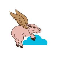 Illustration von ein fliegend Schwein vektor