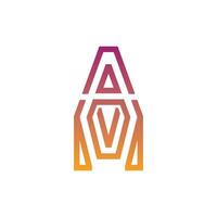 första am linje logotyp design, unik kombination av brev en och m logotyp mall i lutning Färg stil vektor