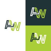 första modern design av kombination brev en och w logotyp, lämplig för din design i grön bakgrund Färg vektor