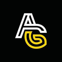 ag logotyp design vektor alfabet, användbar för varumärke, företag, alfabet element, lämplig på svart bakgrund