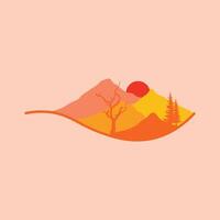 Berge und Wald Landschaft Illustration Design vektor
