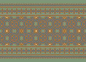 Abonnieren vez Stickerei Stil Vektor lange horizontal nahtlos Muster - - Textil- oder Stoff drucken inspiriert durch Kreuzstich Volk Kunst Designs von Bosnien und Herzegowina