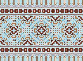 Kreuz Stich. Pixel. geometrisch ethnisch orientalisch nahtlos Muster traditionell Hintergrund. Azteken-Stil abstrakt Vektor Illustration. Design zum Textil, Vorhang, Teppich, Hintergrund, Kleidung, Verpackung