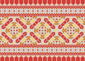 Kreuz Stich. Pixel. geometrisch ethnisch orientalisch nahtlos Muster traditionell Hintergrund. Azteken-Stil abstrakt Vektor Illustration. Design zum Textil, Vorhang, Teppich, Hintergrund, Kleidung, Verpackung