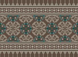 Kreuz Stich. Pixel. geometrisch ethnisch orientalisch nahtlos Muster traditionell Hintergrund. Azteken-Stil abstrakt Vektor Illustration. Design zum Textil, Vorhang, Teppich, Hintergrund, Kleidung, Verpackung