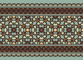 Kreuz Stich. Pixel. geometrisch ethnisch orientalisch nahtlos Muster traditionell Hintergrund. Azteken-Stil abstrakt Vektor Illustration. Design zum Textil, Vorhang, Teppich, Hintergrund, Kleidung, Verpackung