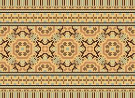 Kreuz Stich. Pixel. geometrisch ethnisch orientalisch nahtlos Muster traditionell Hintergrund. Azteken-Stil abstrakt Vektor Illustration. Design zum Textil, Vorhang, Teppich, Hintergrund, Kleidung, Verpackung