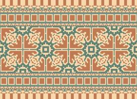 Blumen- Kreuz Stich stickerei.geometrisch ethnisch orientalisch nahtlos Muster traditionell Hintergrund.aztec Stil abstrakt Vektor illustration.design zum Textur, Stoff, Kleidung, Verpackung, Dekoration, Druck.