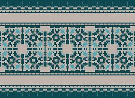 Blumen- Kreuz Stich stickerei.geometrisch ethnisch orientalisch nahtlos Muster traditionell Hintergrund.aztec Stil abstrakt Vektor illustration.design zum Textur, Stoff, Kleidung, Verpackung, Dekoration, Druck.