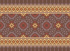 Blumen- Kreuz Stich stickerei.geometrisch ethnisch orientalisch nahtlos Muster traditionell Hintergrund.aztec Stil abstrakt Vektor illustration.design zum Textur, Stoff, Kleidung, Verpackung, Dekoration, Druck.