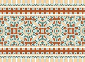 Blumen- Kreuz Stich stickerei.geometrisch ethnisch orientalisch nahtlos Muster traditionell Hintergrund.aztec Stil abstrakt Vektor illustration.design zum Textur, Stoff, Kleidung, Verpackung, Dekoration, Druck.