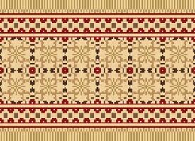 Blumen- Kreuz Stich stickerei.geometrisch ethnisch orientalisch nahtlos Muster traditionell Hintergrund.aztec Stil abstrakt Vektor illustration.design zum Textur, Stoff, Kleidung, Verpackung, Dekoration, Druck.