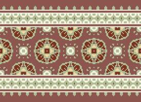 blommig korsa sy broderi.geometrisk etnisk orientalisk sömlös mönster traditionell background.aztec stil abstrakt vektor illustration.design för textur, tyg, kläder, inslagning, dekoration, tryck.