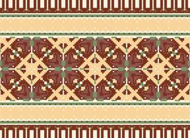 blommig korsa sy broderi.geometrisk etnisk orientalisk sömlös mönster traditionell background.aztec stil abstrakt vektor illustration.design för textur, tyg, kläder, inslagning, dekoration, tryck.