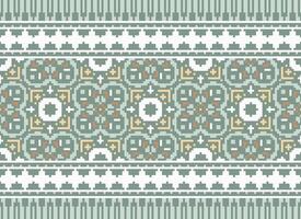 Blumen- Kreuz Stich stickerei.geometrisch ethnisch orientalisch nahtlos Muster traditionell Hintergrund.aztec Stil abstrakt Vektor illustration.design zum Textur, Stoff, Kleidung, Verpackung, Dekoration, Druck.