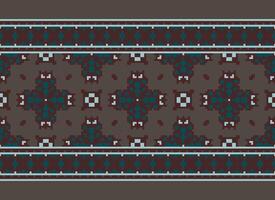 Blumen- Kreuz Stich stickerei.geometrisch ethnisch orientalisch nahtlos Muster traditionell Hintergrund.aztec Stil abstrakt Vektor illustration.design zum Textur, Stoff, Kleidung, Verpackung, Dekoration, Druck.